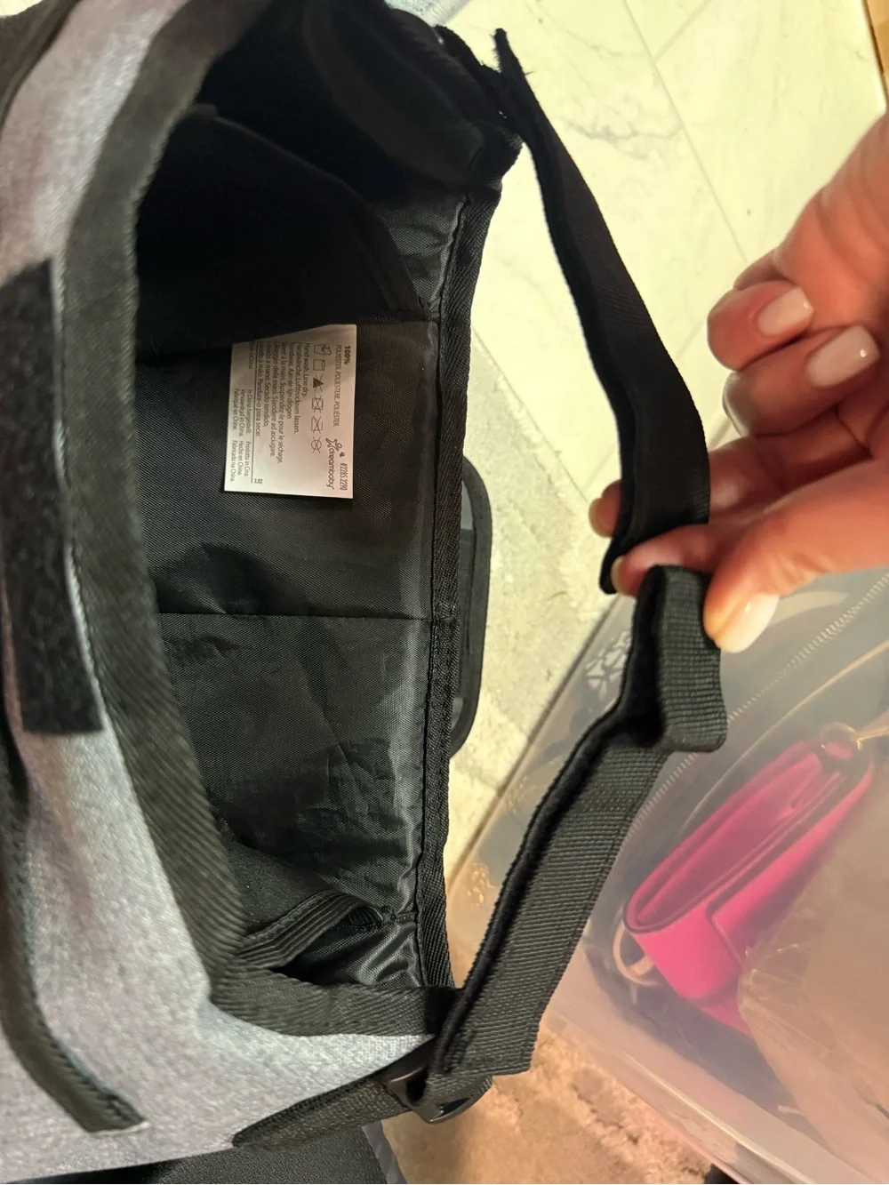Stroller Gray Kids Organizer Bag with Front Pockets